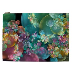 Butterflies, Bubbles, And Flowers Cosmetic Bag (xxl) 