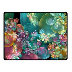 Butterflies, Bubbles, And Flowers Double Sided Fleece Blanket (small)  by WolfepawFractals