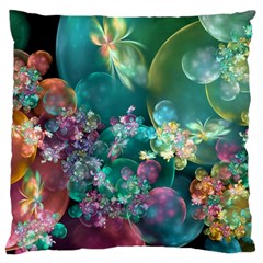 Butterflies, Bubbles, And Flowers Standard Flano Cushion Case (one Side) by WolfepawFractals