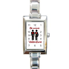 Be Mine Valentine Rectangle Italian Charm Watch by Valentinaart