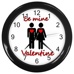 Be Mine Valentine Wall Clocks (black) by Valentinaart