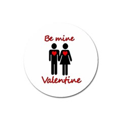 Be Mine Valentine Magnet 3  (round)