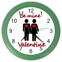 Be Mine Valentine Color Wall Clocks by Valentinaart