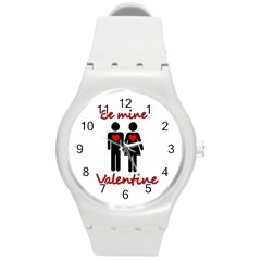 Be Mine Valentine Round Plastic Sport Watch (m)