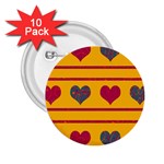 Decorative harts pattern 2.25  Buttons (10 pack)  Front