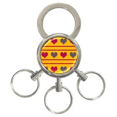 Decorative Harts Pattern 3-ring Key Chains