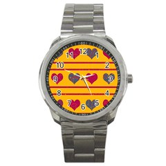 Decorative Harts Pattern Sport Metal Watch by Valentinaart