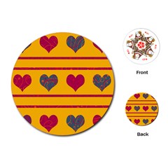 Decorative Harts Pattern Playing Cards (round) 