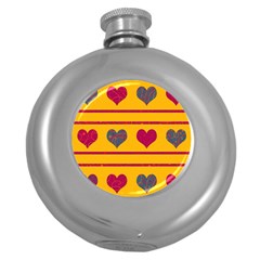 Decorative Harts Pattern Round Hip Flask (5 Oz)