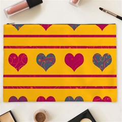 Decorative Harts Pattern Cosmetic Bag (xxl)  by Valentinaart