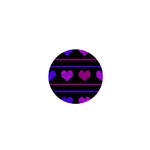 Purple and magenta harts pattern 1  Mini Buttons Front