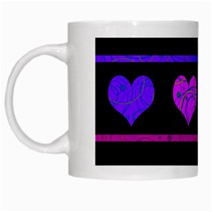 Purple and magenta harts pattern White Mugs