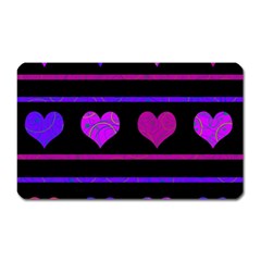 Purple and magenta harts pattern Magnet (Rectangular)