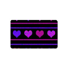 Purple and magenta harts pattern Magnet (Name Card)