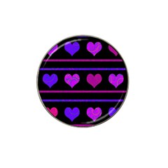 Purple and magenta harts pattern Hat Clip Ball Marker