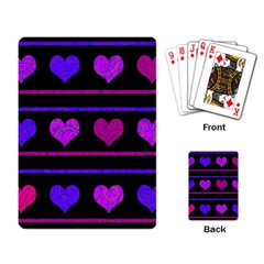 Purple and magenta harts pattern Playing Card