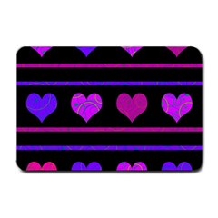 Purple and magenta harts pattern Small Doormat 