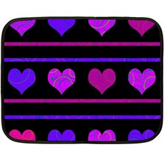 Purple and magenta harts pattern Double Sided Fleece Blanket (Mini) 