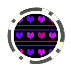 Purple and magenta harts pattern Poker Chip Card Guards (10 pack) 