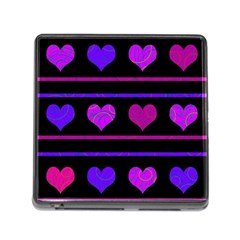 Purple and magenta harts pattern Memory Card Reader (Square)