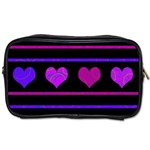 Purple and magenta harts pattern Toiletries Bags Front