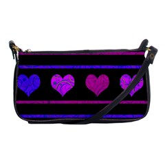 Purple and magenta harts pattern Shoulder Clutch Bags