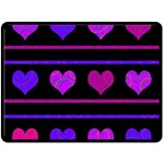 Purple and magenta harts pattern Fleece Blanket (Large)  80 x60  Blanket Front