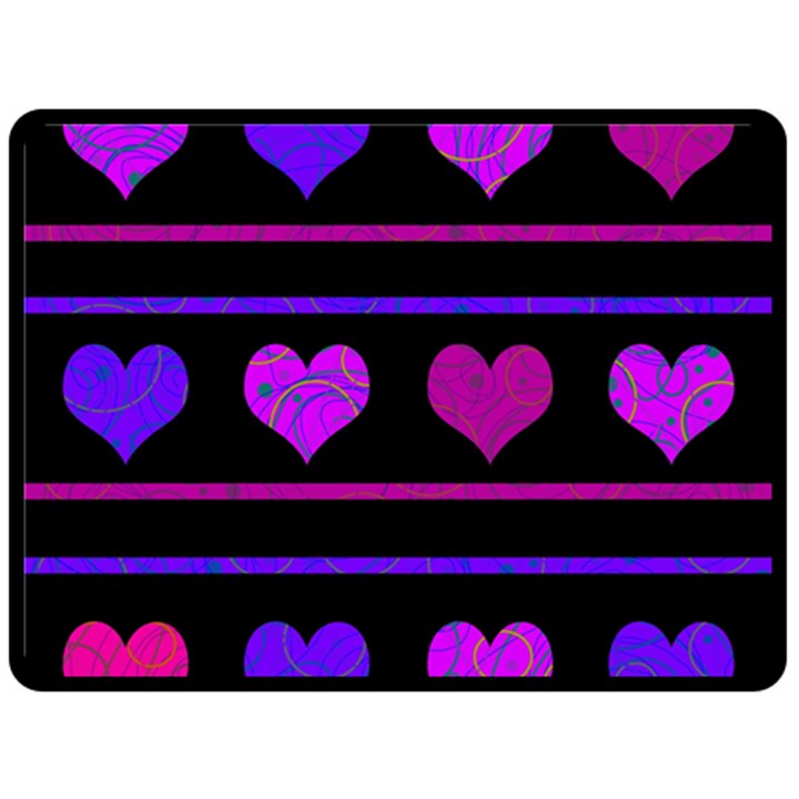 Purple and magenta harts pattern Fleece Blanket (Large) 