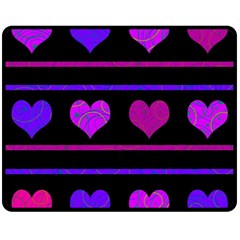 Purple and magenta harts pattern Fleece Blanket (Medium) 