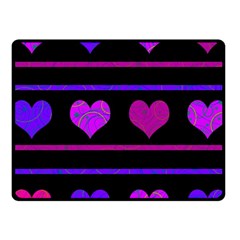 Purple and magenta harts pattern Fleece Blanket (Small)