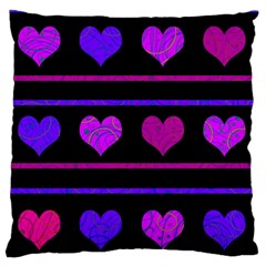 Purple and magenta harts pattern Standard Flano Cushion Case (Two Sides)