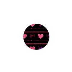 Pink Elegant Harts Pattern 1  Mini Magnets by Valentinaart