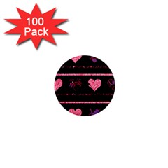 Pink Elegant Harts Pattern 1  Mini Magnets (100 Pack)  by Valentinaart