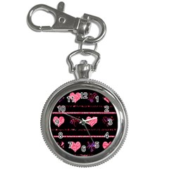 Pink Elegant Harts Pattern Key Chain Watches by Valentinaart