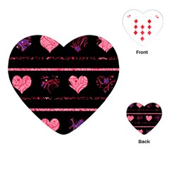 Pink Elegant Harts Pattern Playing Cards (heart) 