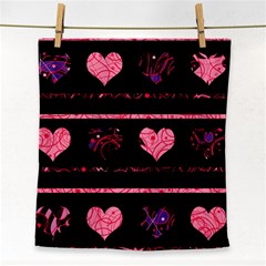 Pink Elegant Harts Pattern Face Towel