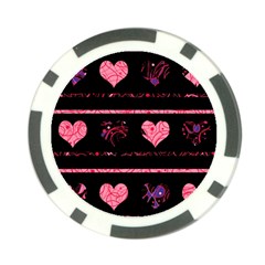 Pink Elegant Harts Pattern Poker Chip Card Guards (10 Pack) 