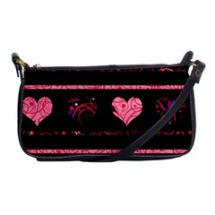 Pink Elegant Harts Pattern Shoulder Clutch Bags