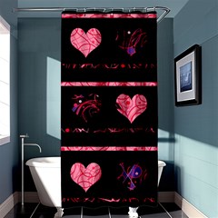 Pink Elegant Harts Pattern Shower Curtain 36  X 72  (stall)  by Valentinaart