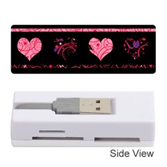 Pink Elegant Harts Pattern Memory Card Reader (stick) 