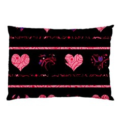 Pink Elegant Harts Pattern Pillow Case (two Sides)