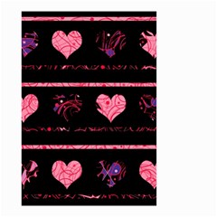 Pink Elegant Harts Pattern Small Garden Flag (two Sides)