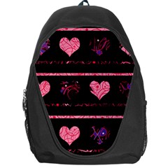 Pink Elegant Harts Pattern Backpack Bag by Valentinaart