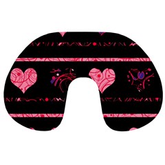 Pink Elegant Harts Pattern Travel Neck Pillows