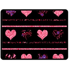 Pink Elegant Harts Pattern Double Sided Fleece Blanket (large) 