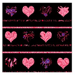 Pink Elegant Harts Pattern Large Satin Scarf (square)