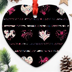 Elegant Harts Pattern Ornament (heart)  by Valentinaart