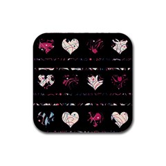 Elegant Harts Pattern Rubber Coaster (square) 