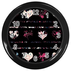 Elegant Harts Pattern Wall Clocks (black) by Valentinaart