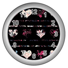 Elegant Harts Pattern Wall Clocks (silver) 